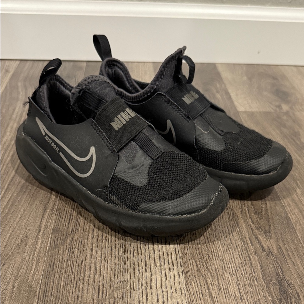 Nike Black and Gray Slip-On Shoes